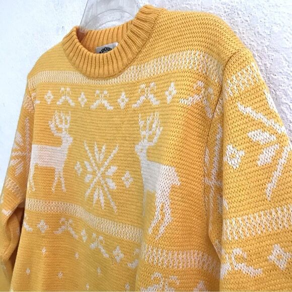 Vintage Sundowner 100% pure wool crewneck reindeer sweater L - Picture 3 of 7